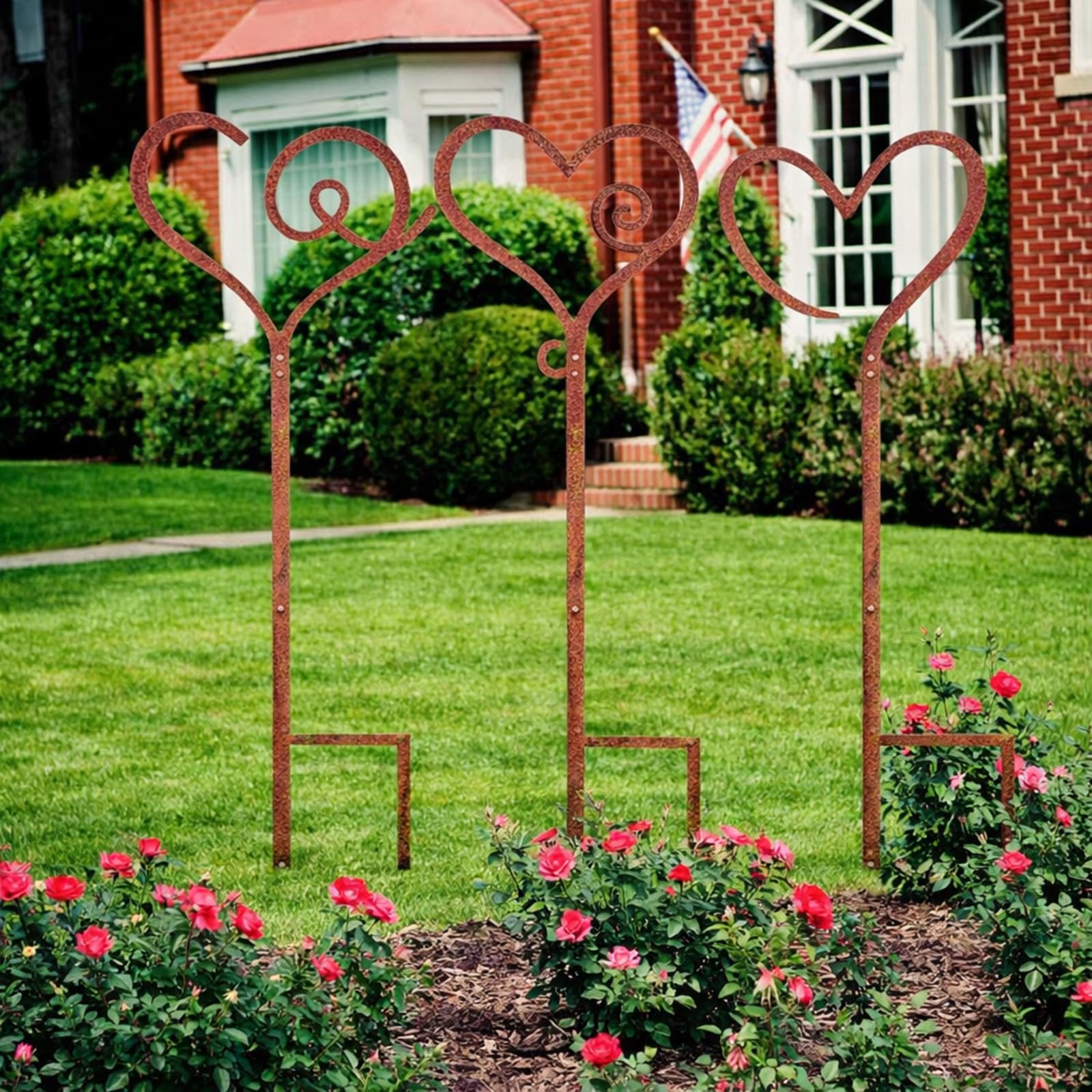 Photo 1 of ***MISSING PIECES*THERE IS ONLY 1 INCLUDED***MorningRo 3 Pcs Valentine's Day Heart Metal Yard Stakes Outdoor Valentines Decorations Rustic Rusty Heart Shaped Yard Stakes for Outside Planter Garden Pot Patio Outdoor Lawn Decorative Accessory