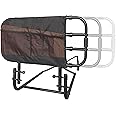 Stander EZ Adjust Bed Rail, Adjustable Senior Bed Rail and Bed Assist Grab Bar for Elderly Adults with Organizer Pouch, Black
