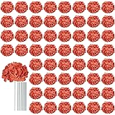 AVIVIHO 65pcs Fake Flowers Burnt Orange Hydrangea Artificial Flowers Bulk (Not Squished, No Steaming Need) Silk Flowers with Stems for Wedding Decor,Home,Baby Shower,Table Centerpieces Decoration
