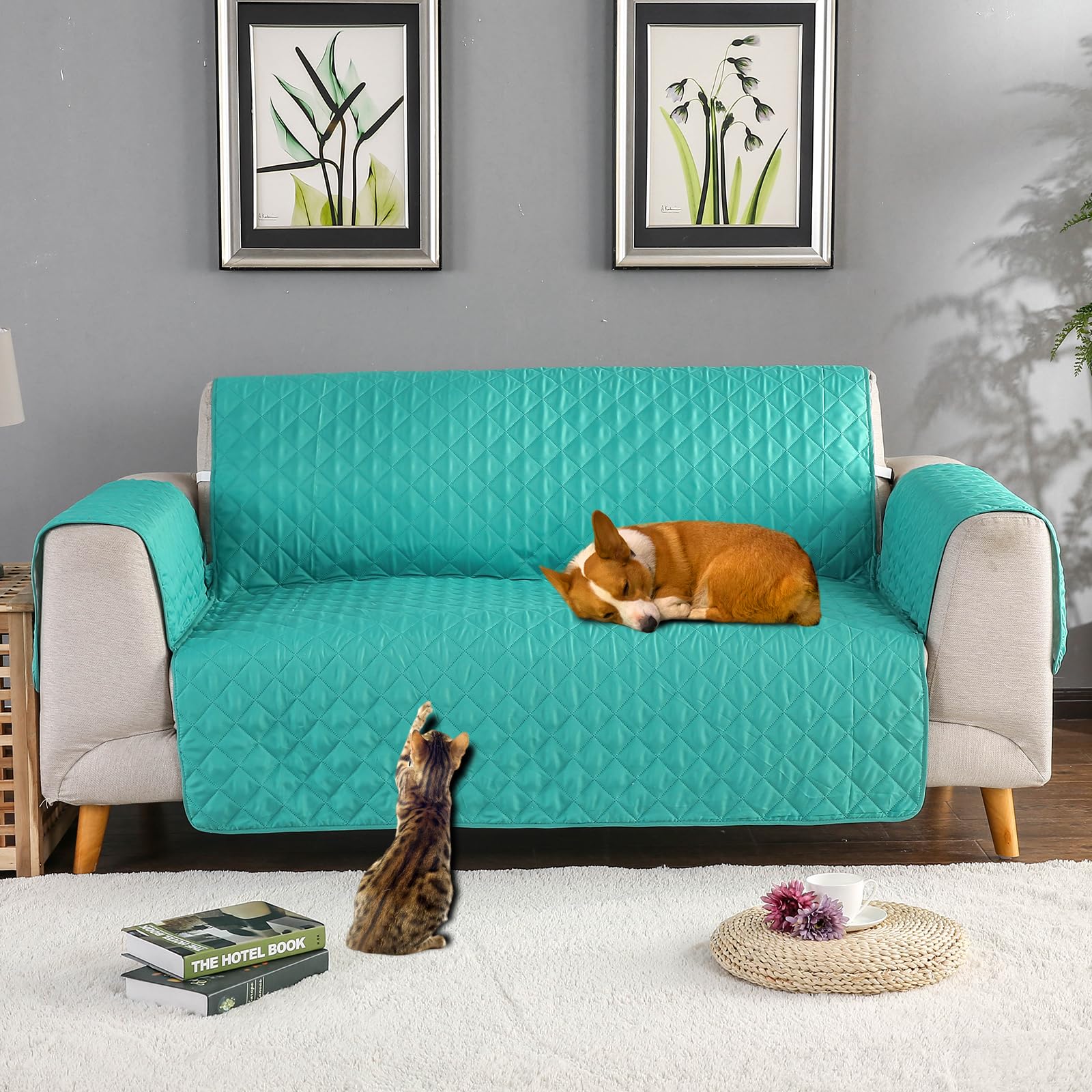 PETCUTE Armchair covers recliner chair cover relax armchair cover Quilted Mordern sofa covers Anti Slip furniture protector