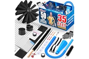Sealegend 47-Piece Dryer Vent Cleaning Kit Omnidirectional Cleaner Include 33 Feet Dryer Vent Brush Blue Dryer Vacuum Attachm