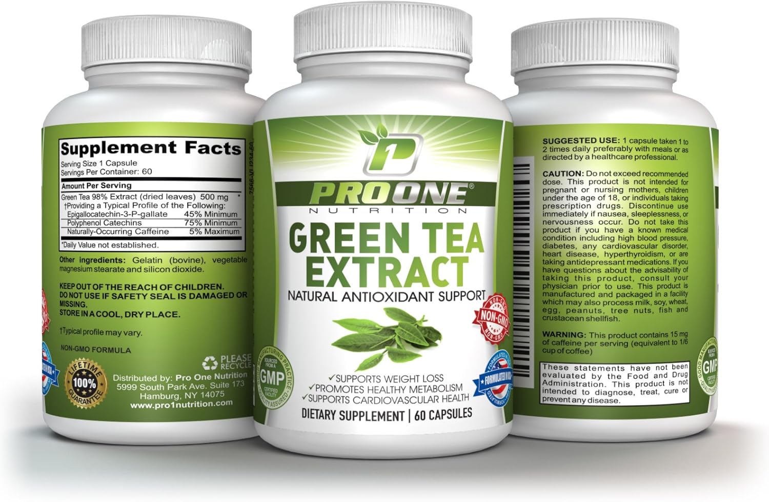 ProOne Nutrition Green Tea Extract Supplement with EGCG for Weight Loss