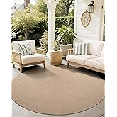 LUMI Jute Area Rug 5ft Round for Living Room, Natural Braided Woven Rugs Non Slip, Neutral Farmhouse Carpets No Shedding, Dur