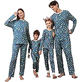 QUNISY Matching Christmas Pajamas Sets Family Xmas Pjs Set Holiday Pj Sleepwear for Adult Couples and Kids