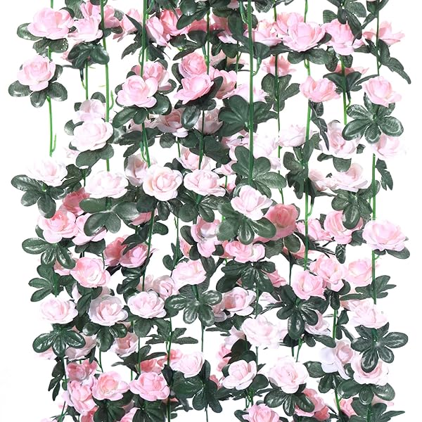 PARTY JOY 8PCS 65.6FT FLOWER GARLAND, FAKE ROSE...