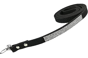 Newtensina Pets Leashes Suede Soft Puppies Leash Dog Lead with Diamante for Dogs - 4ft