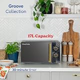Russell Hobbs RHMM723B 700W Solo Microwave 17L Grooved Design Black view 3
