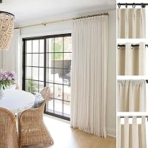 Lot De 2 Rideaux Semi-transparents Gris 183 Cm - Texturé Lin, Filtrage Lumière, Pour Salon Chambre - 4