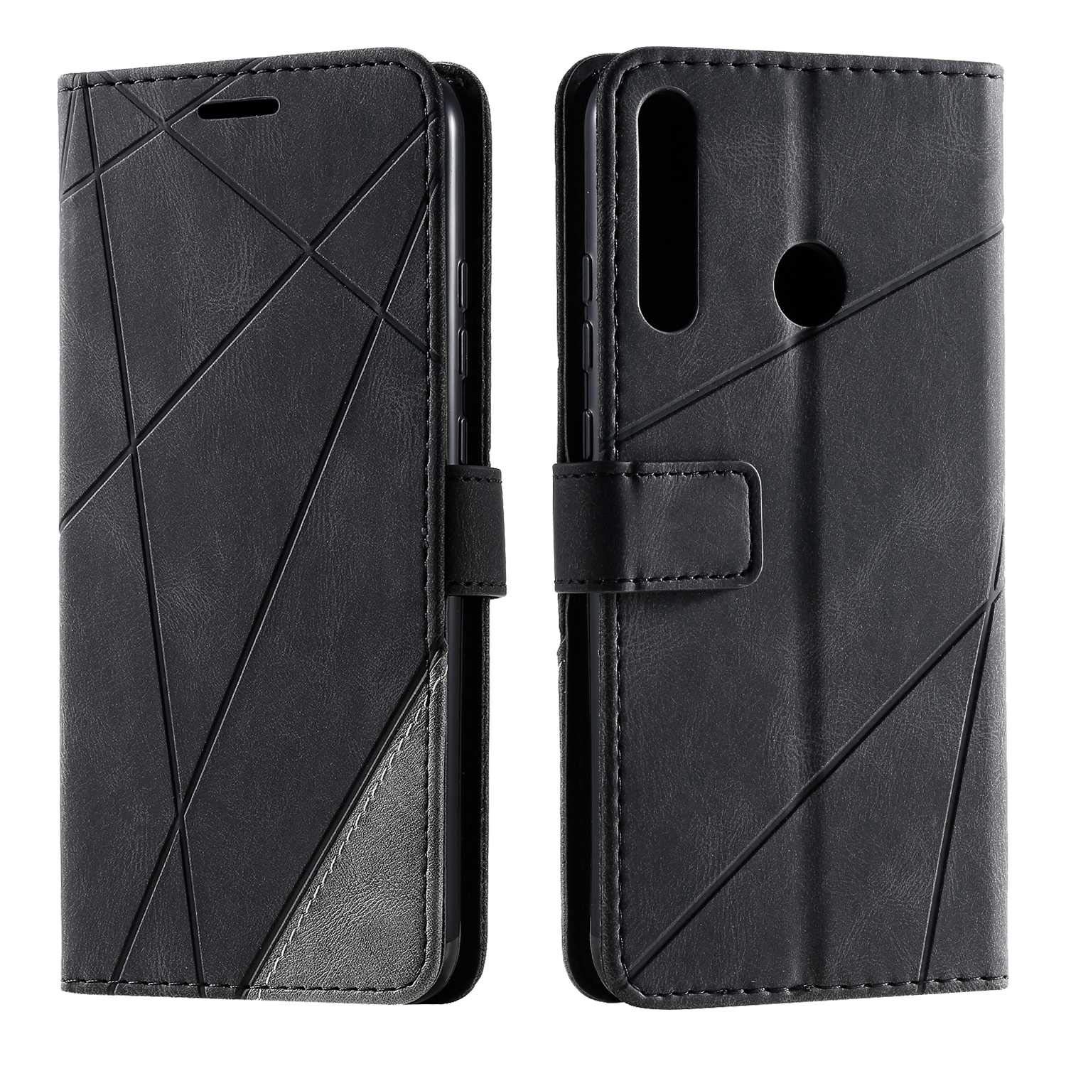 SONWO Case for Huawei Y7P Case, Premium Leather Flip Wallet Case Magnetic Closure Card Slots Kickstand Phone Case for Huawei Y7P, Black