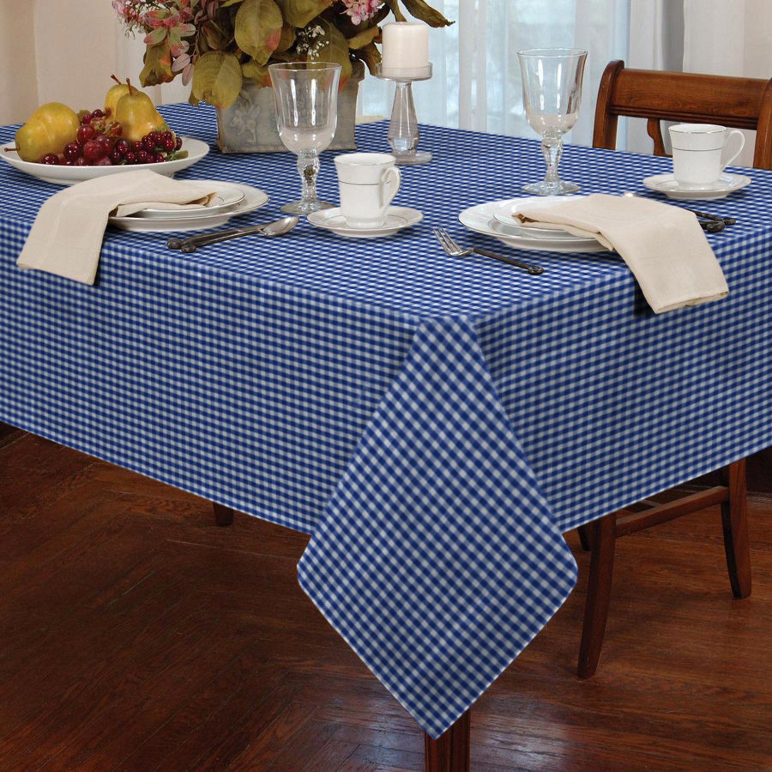 Classic Home Store Alan Symonds Tablecloths Gingham Tablecloth Blue 54 x 72, 12401756