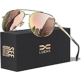 LUENX Aviator Sunglasses for Men Women Polarized Driving Classic Shades - UV 400 Protection with Accessories 60MM