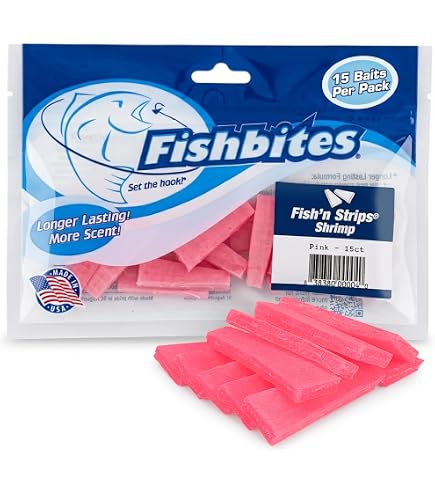 Fishbites Fish'n Strips Sand Flea Scented Fishing Bait, 15 Count