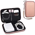 Canboc Carrying Case for MacBook Air Pro Charger MagSafe/MagSafe 2 Power Adapter, iPhone 16/16 Pro MagSafe Charger, USB C Hub, Type C Hub, USB Multiport Adapter, Hard Bag, Rose Gold+Black