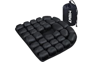 MTGKY Press Type Inflatable Cushion,Air Inflatable Pressure Relief Seat Cushion,Inflatable Seat Cushion for Remote Working,Office Chair, Wheelchair, Cars, Home Living (Black)