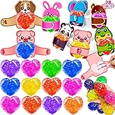 28 Pack Valentines Day Gifts for Kids with Colorful Heart Stress Balls Valentines Day Cards for Kids School Stress Relief Squeeze Toys for Teens Boys Girls Valentine Classroom Exchange Party Favors