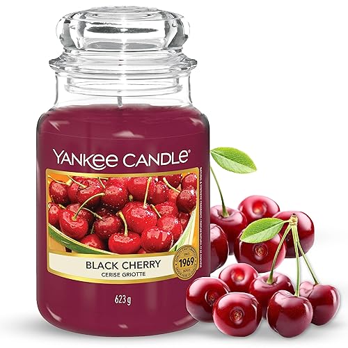 Yankee Candle Scented Candle | Black Cherry Large Jar | Long Burning Candles: up to 150 Hours | Perfect Gifts for Women