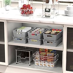 Simple Houseware Stackable Plastic Woven Basket