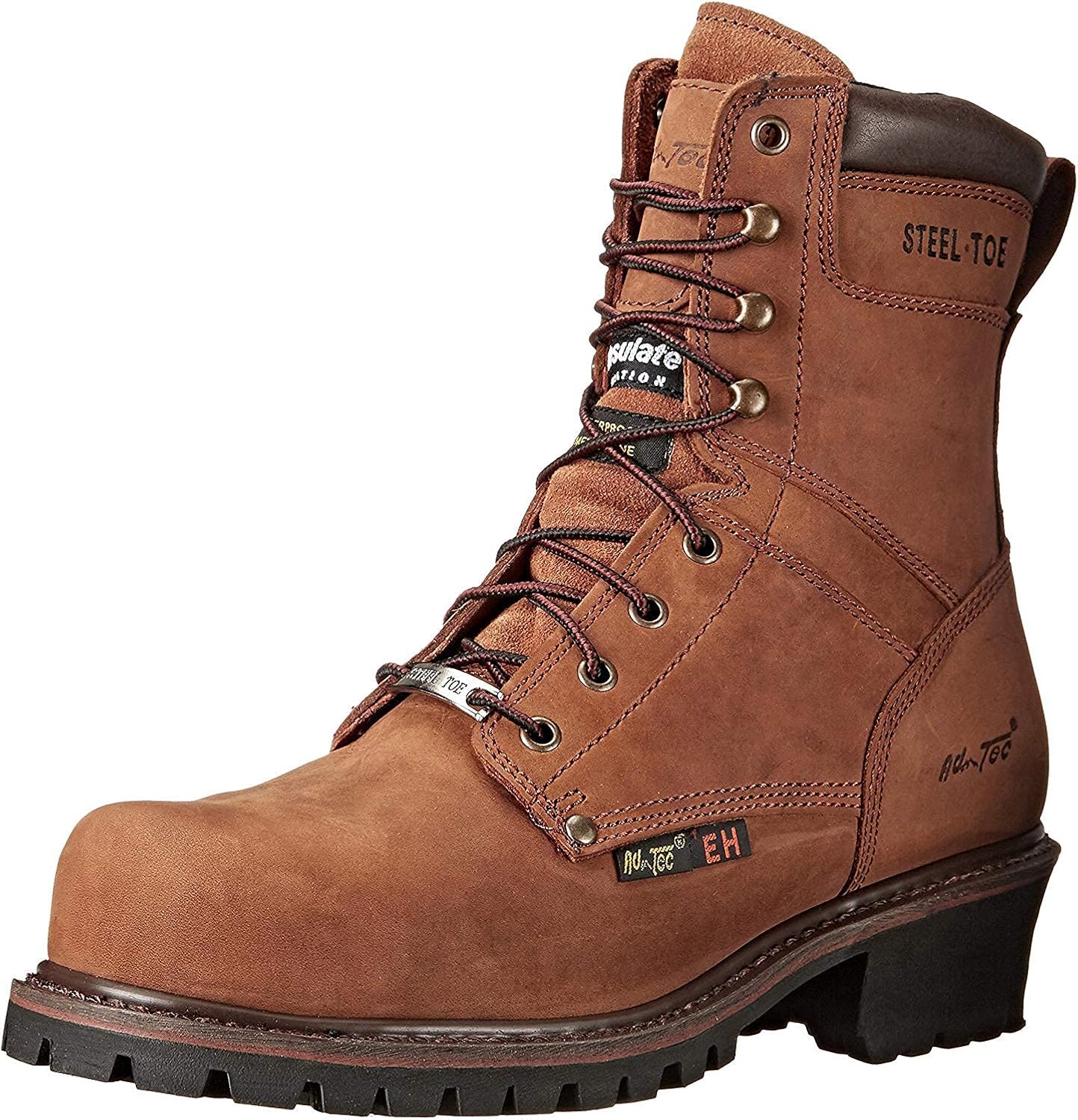 Ad Tec Men's 9in Waterproof Super Logger Crazy Horse