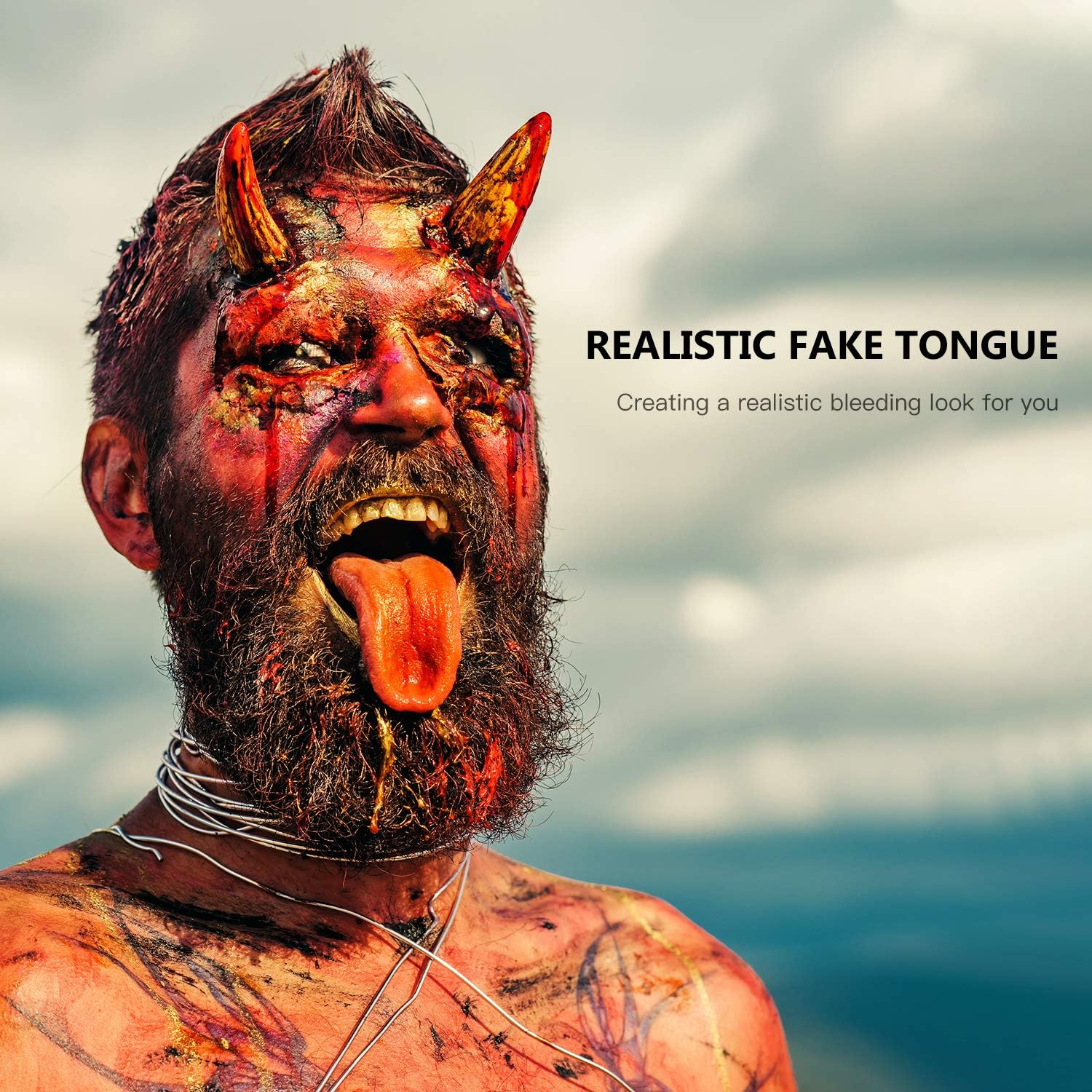 Sumind 2 Pieces Halloween Realistic Fake Tongue Tricks Stretchy Artificial Tongue Prop Horrible Realistic Halloween Jokes Prank Toys Horrific Magicians Props - Image 5
