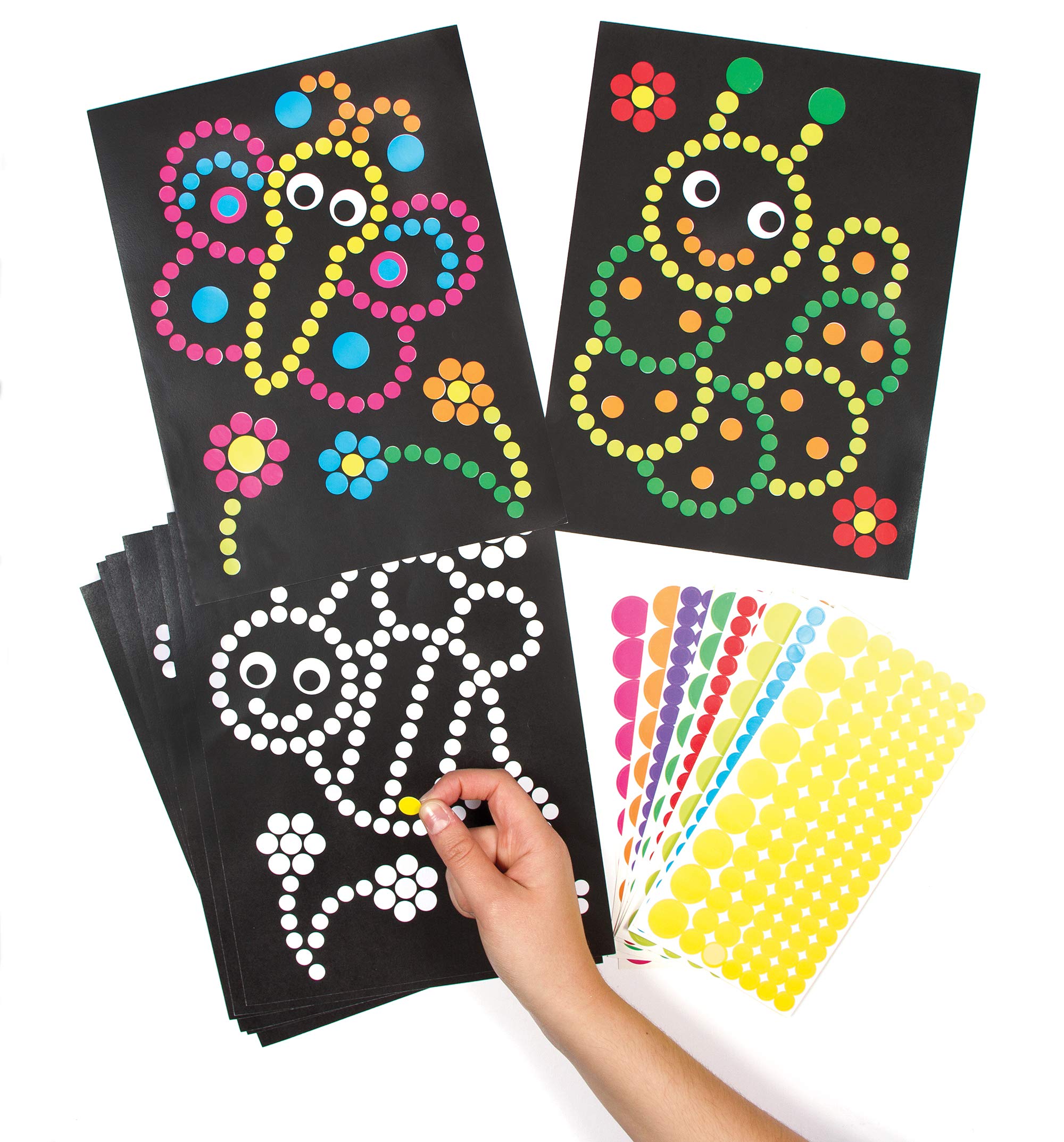 Baker Ross AG272 Insect Dotty Sticker Art (Pack of 8),21 x 28 cm