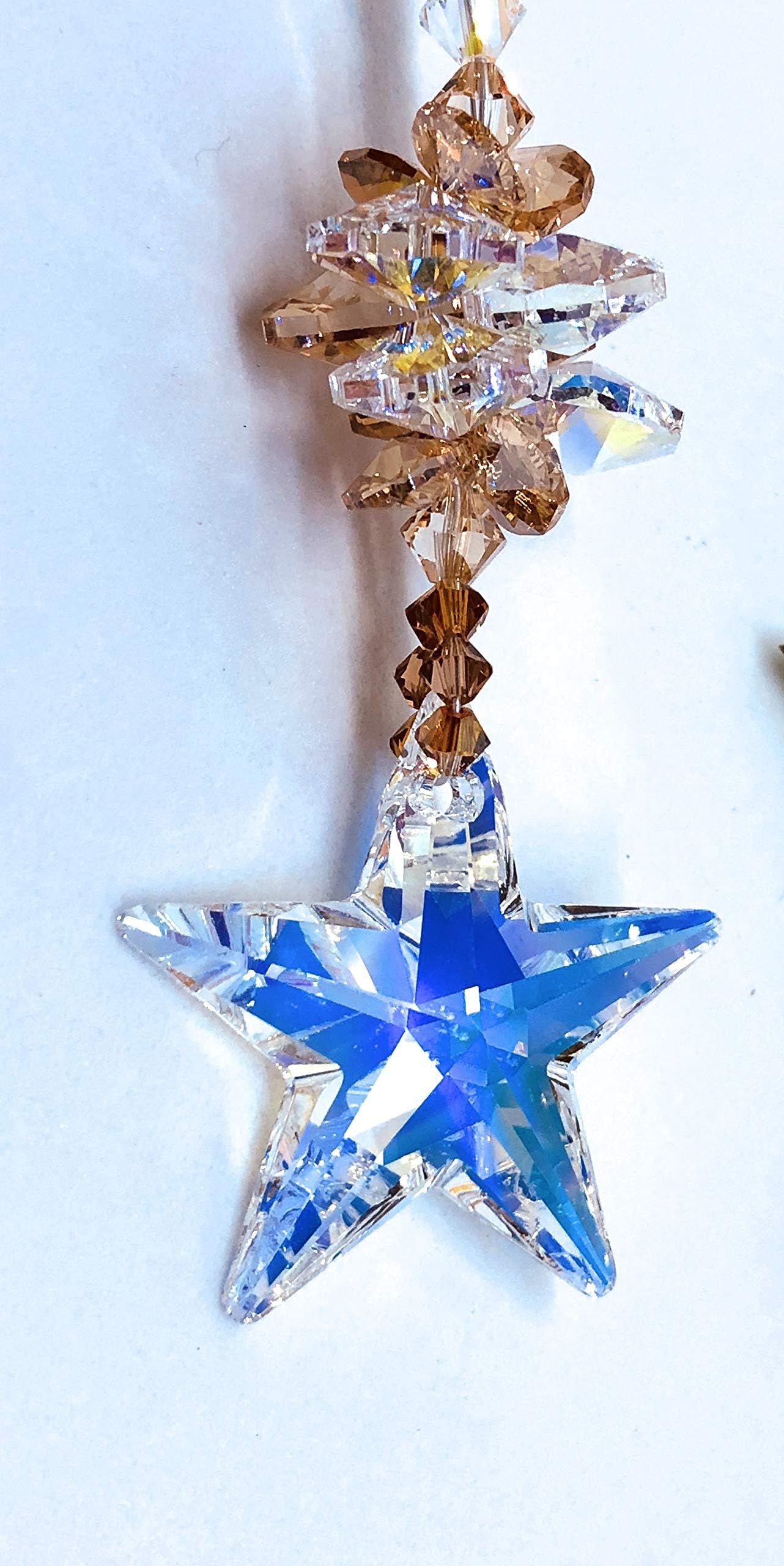 April Birthstone, Aurora Borealis, Swarovski Star Suncatcher, Car Charm, Window Mobile, Ornament Decoration, Rear View Mirror, November Birthday, 8940