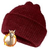 Silk Dream Alpaca Wool Beanie Hats Men Women Winter Hats Warm Beanie Fuzzy Soft Knit Lightweight Gift for Her&Him