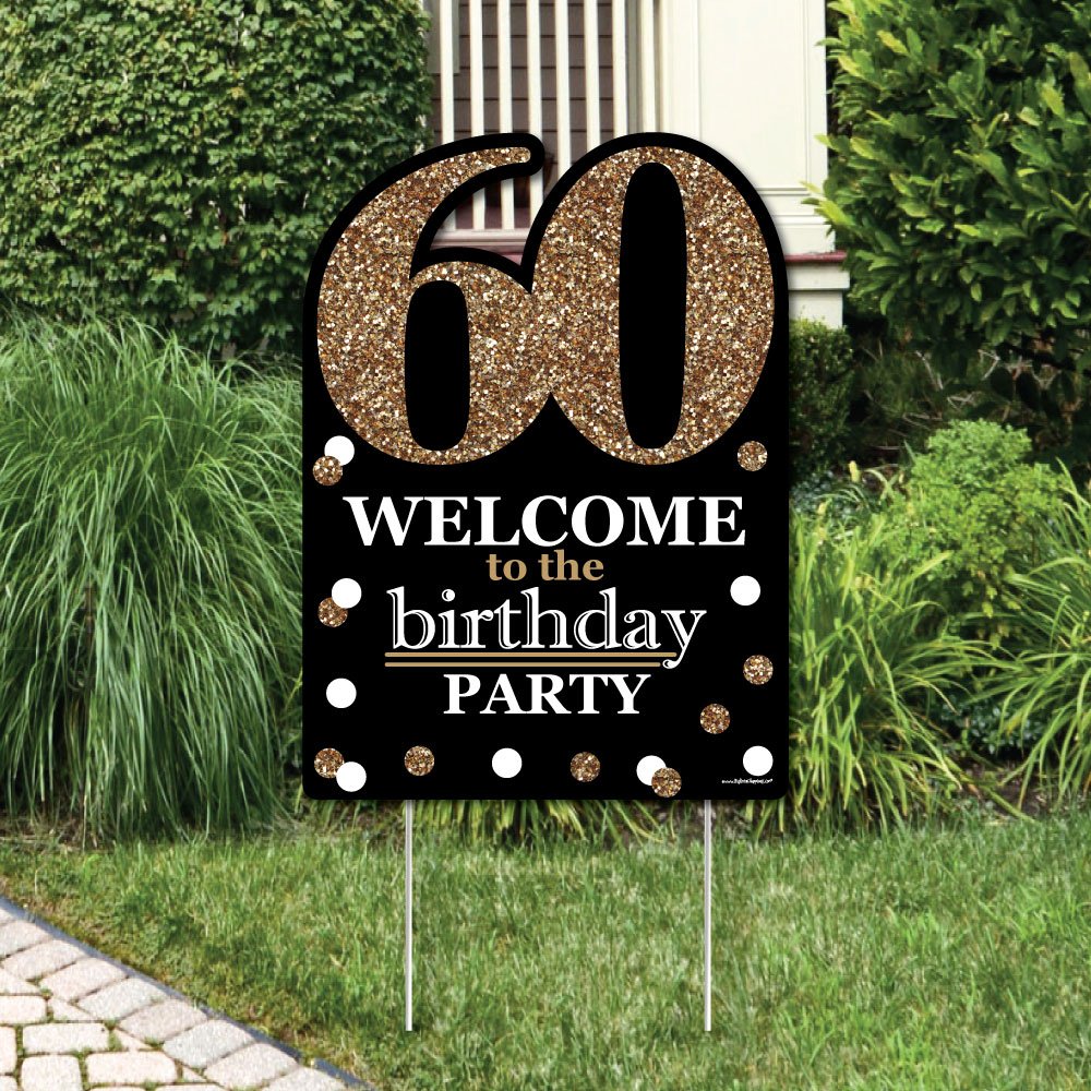 Big Dot Of Happiness Adult 60th Birthday Gold Party