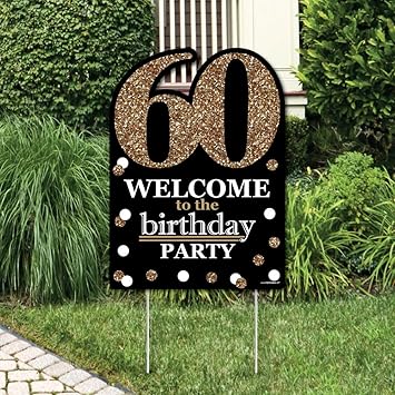 Big Dot Of Happiness Adult 60th Birthday Gold Party