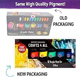 Crafts 4 ALL Large Acrylic Paint Set 12 Colors 75ml Tubes with Brushes view 2