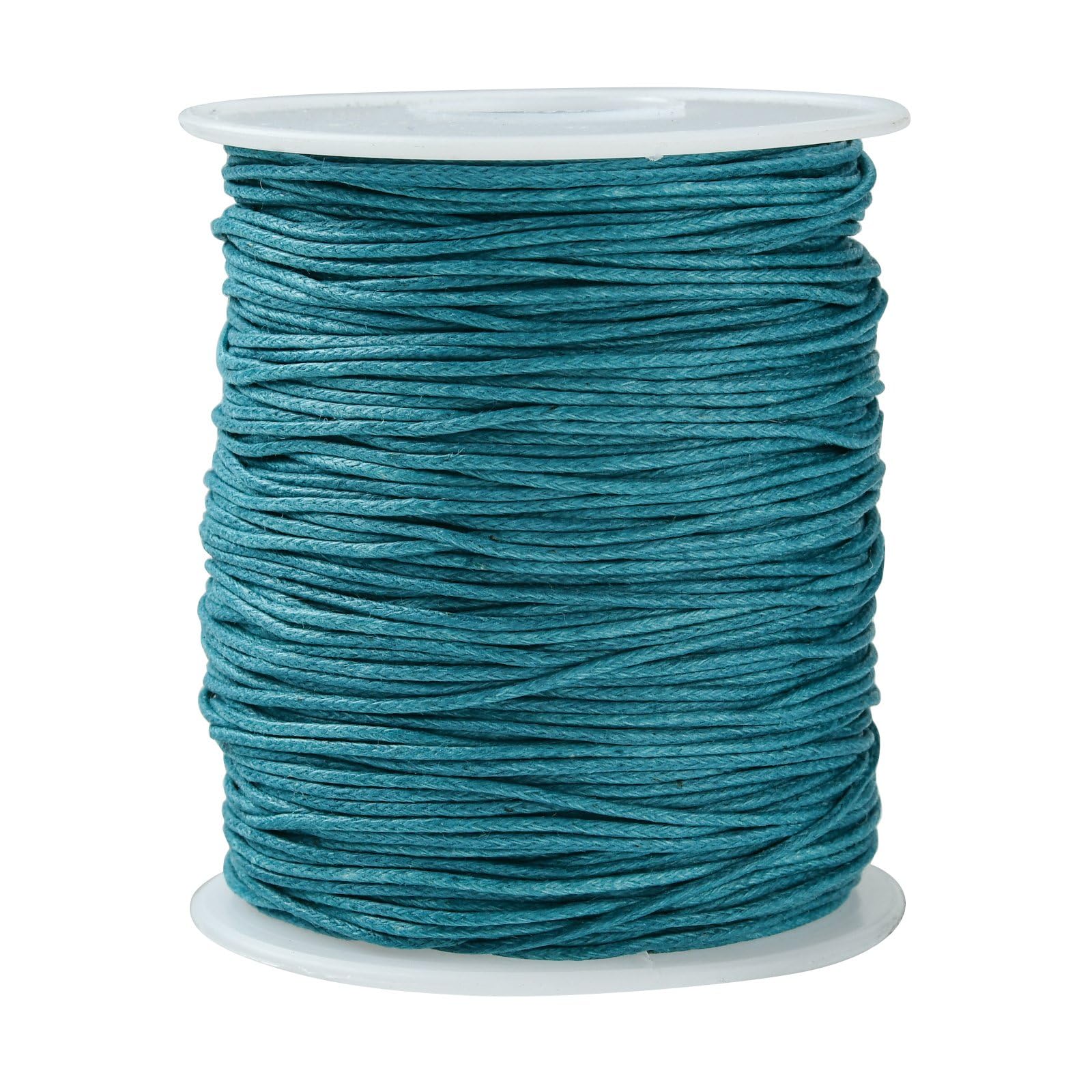 DanLingJewelry Approx 100 yards/roll 1mm Teal Waxed Cotton Cord Waxed Beading Thread String for Bracelet Necklace Jewellery Making