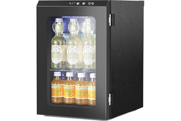 Antarctic Star 18L Mini Fridge Cooler 24Can, Beverage Refrigerator with Quiet Compressor, LED Light,Freestanding Small Fridge with Electronic Temperature Control for Home and Bar(40-61 â„‰)