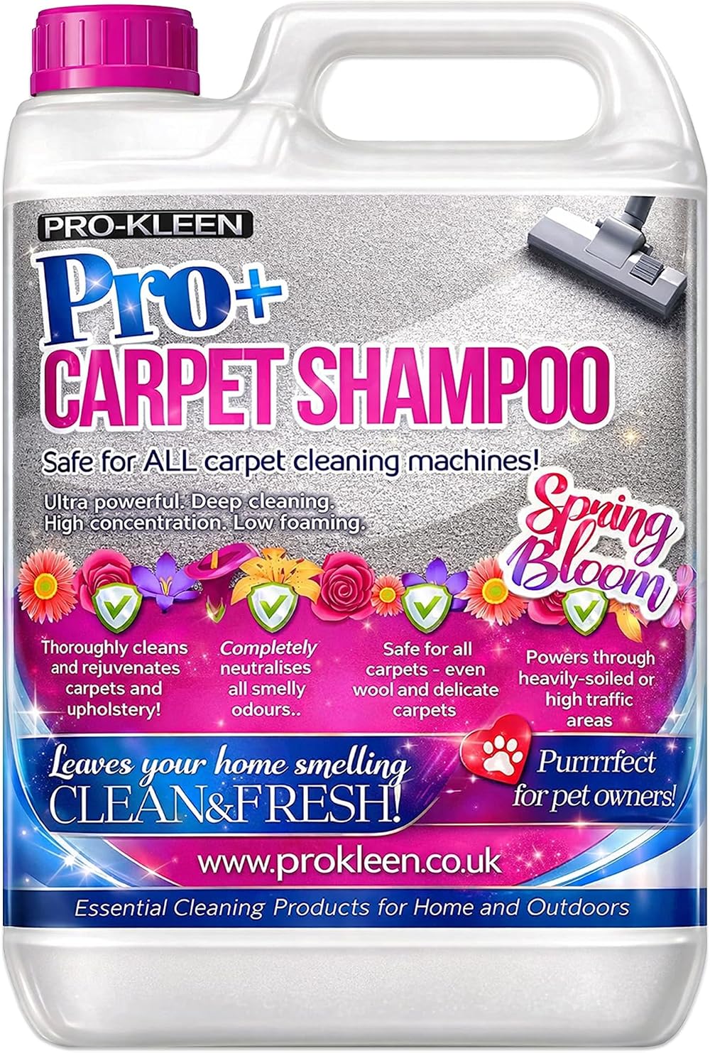 Pro-Kleen Pro+ Carpet Shampoo and Upholstery Cleaning Solution 5L Spring Blossom