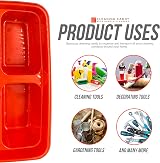 TDBS Cleaning Caddy Kitchen Organiser with Handle Multi Compartment Tray view 4