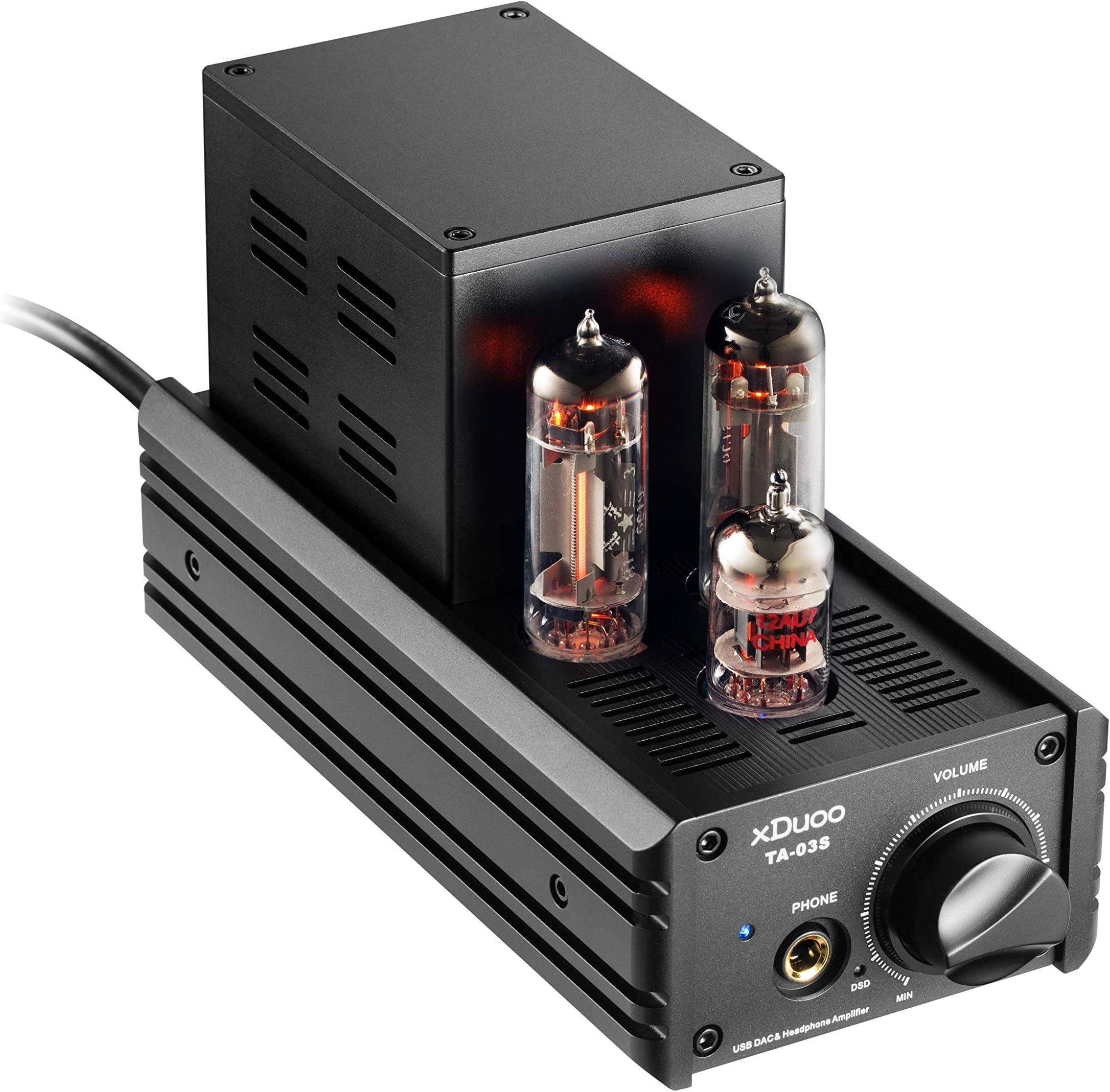 USB Audio Tube Amplifier DAC DSD, Pro Grade PC/Laptop/Computer Headphone Amplifier with Triple Tubes