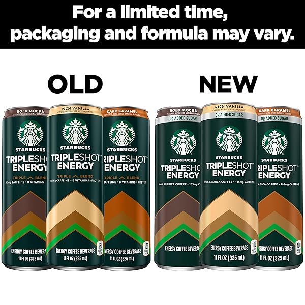 STARBUCKS TRIPLESHOT COFFEE ENERGY DRINK, MOCHA, TRIPLE BLEND, 165MG CAFFEINE, B VITAMINS, PROTEIN, ICED COFFEE, 11 FL OZ CANS (12 PACK)