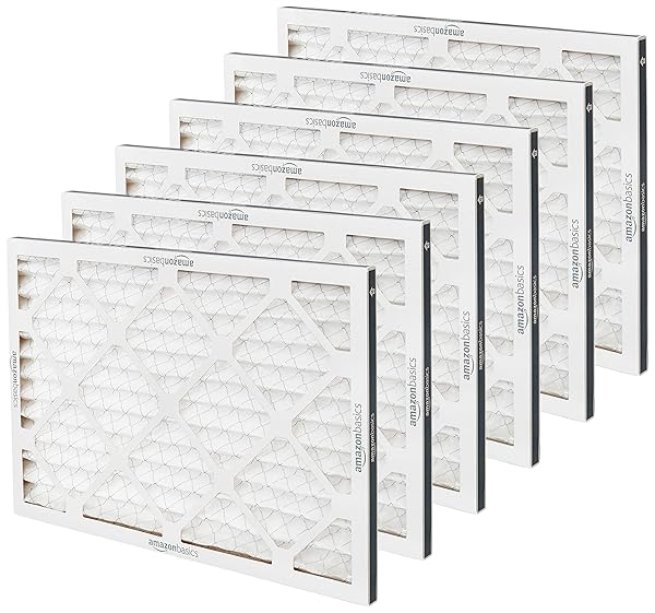 AMAZON BASICS 14X20X1 AIR FILTER, MERV 8 AC FURNACE FILTERS, ALLERGY CONTROL, ELECTROSTATIC, REMOVES DUST POLLEN AND LINT, 6-PACK (ACTUAL SIZE: 13.75″ X 19.75″ X 0.75″)