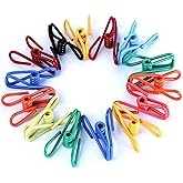 Riveda 30 Pack Assorted Chip Bag Clips Utility - PVC 2 Inch Coated Colorful Sealer for Sealing Food - Paper Holder, Clothesli