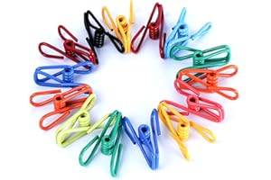 Riveda 30 Pack Assorted Chip Bag Clips Utility - PVC 2 Inch Coated Colorful Sealer for Sealing Food - Paper Holder, Clothesline Clip for Laundry Hanging, Kitchen Bags, Multipurpose Clothes Pins