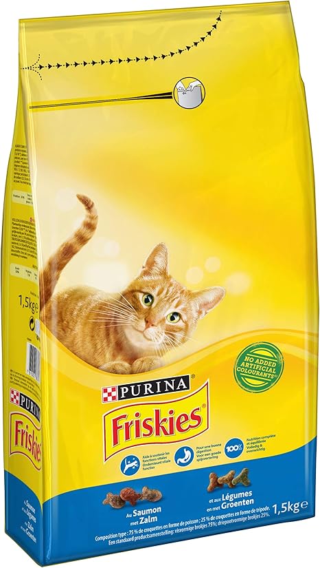 Friskies Chat Adulte Au Saumon Et Aux Legumes 1 5 Kg Lot De 6 Amazon Fr Animalerie