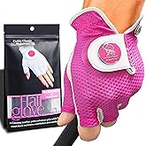 Caddy Classic Ladies Golf Glove Women | Half Finger Mesh Design for High Breathability | Premium Leather uction for Comfortable Fit | Includes Stylish Ball Marker