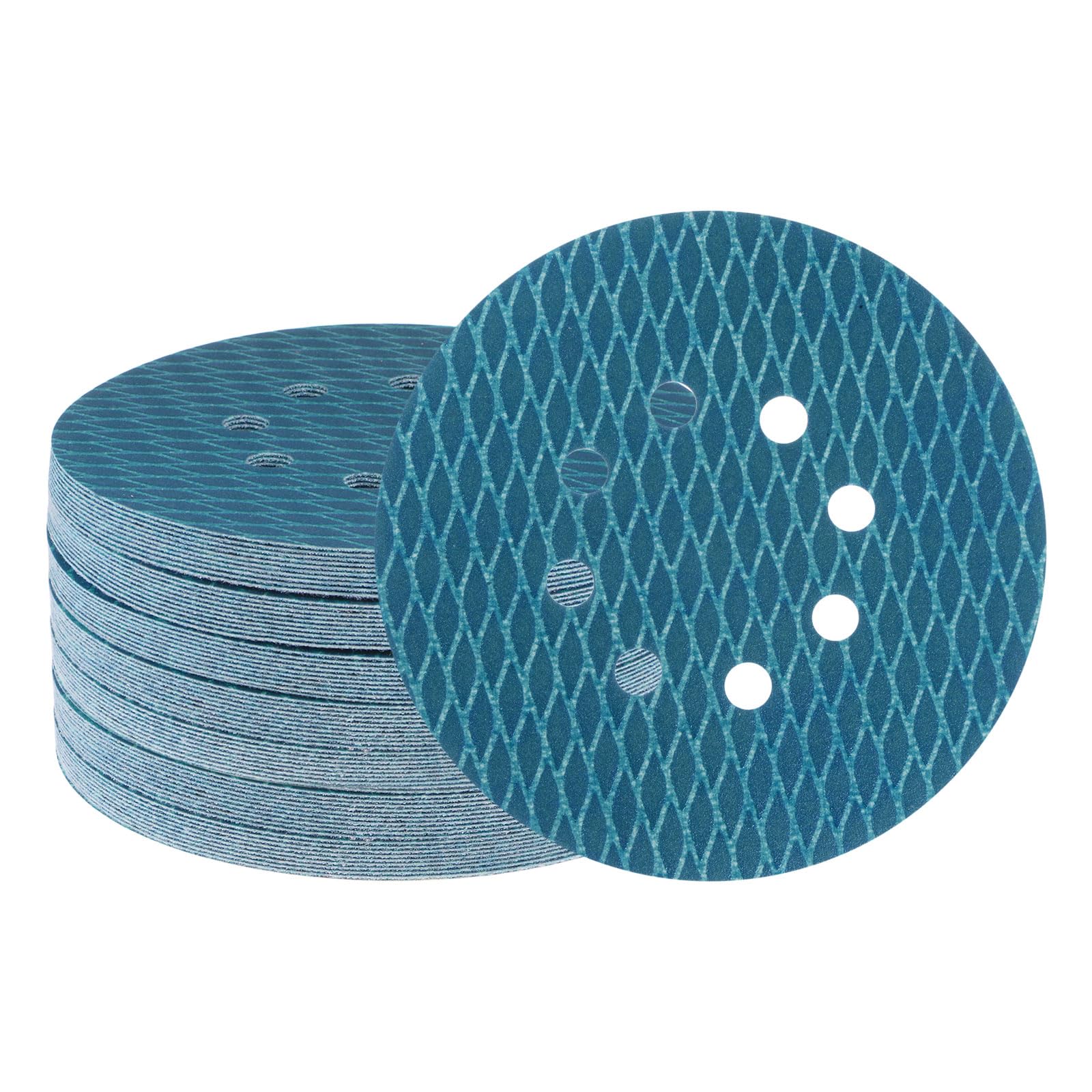 uxcell 70pcs Diamond Shape Sanding Discs 6 Inch 400 Grit Hook and Loop 8 Holes Woodworking Automotive Finishing Discs Sandpaper Pads for Random Disc Sander Orbital Sander