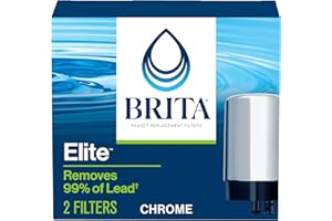 Brita Faucet Water Filter for Sink Water Filtration System, BPA-Free, Reduces 99% of Lead, Replaces 750 Plastic Water Bottles, Lasts Four Months or 100 Gallons, Includes 2 Filters, Chrome