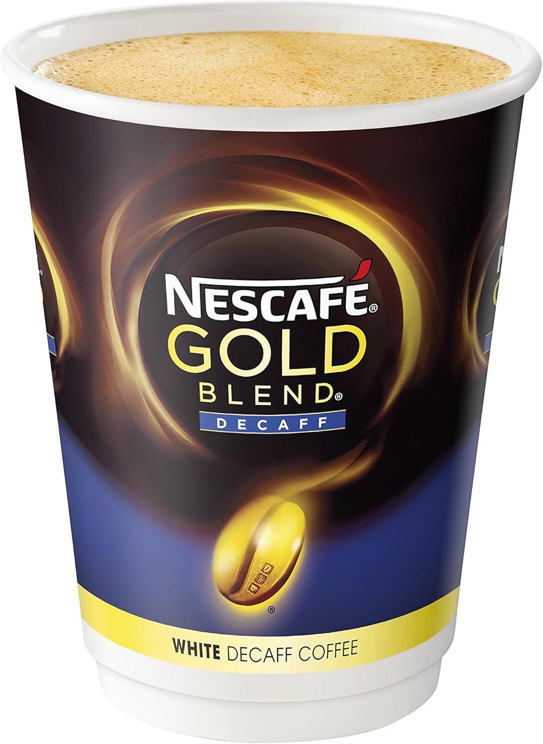 NESCAFÉ &GO Gold Blend White Decaff Instant Coffee Cups, 5 Sleeves of 8