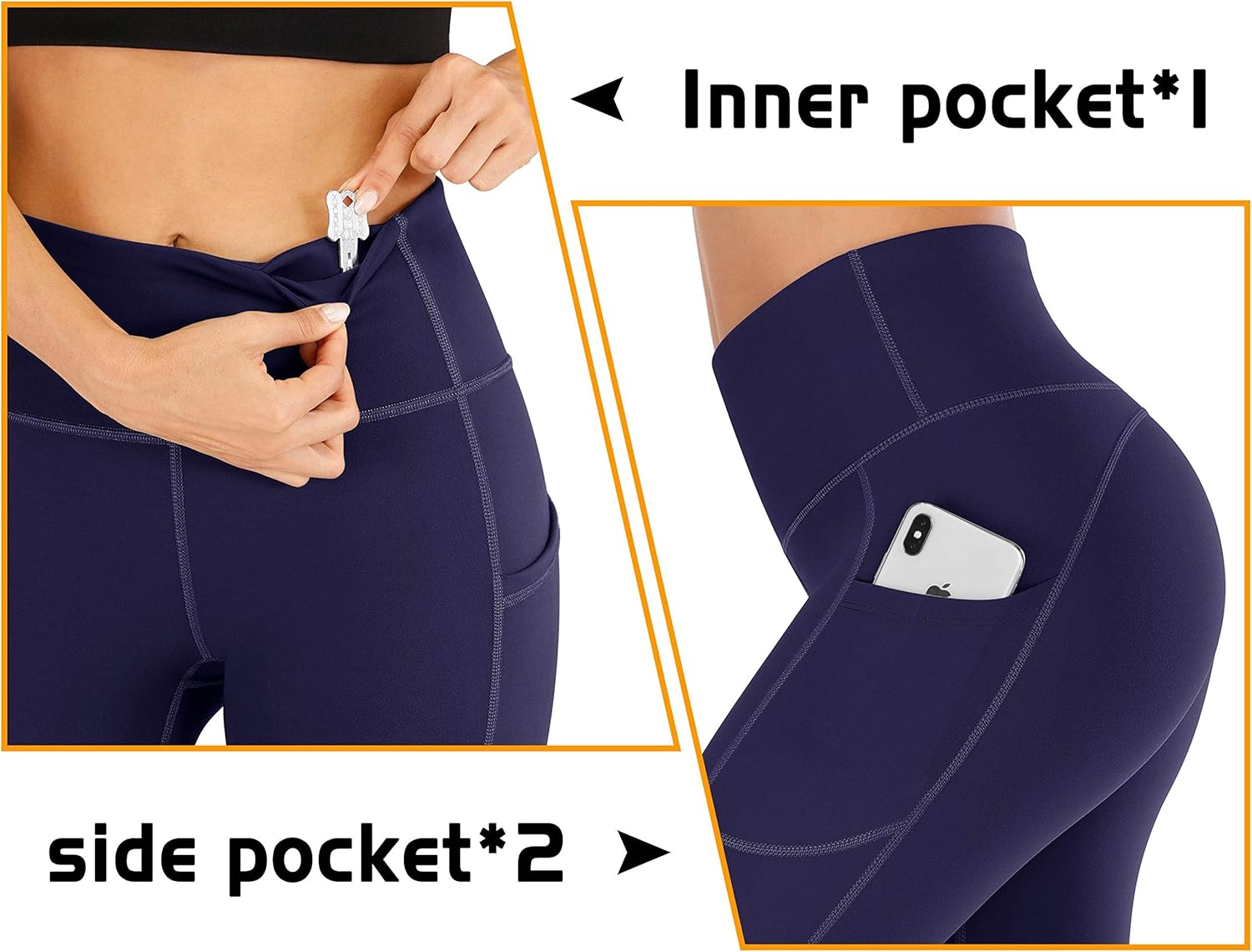 IUGA High Waisted Yoga Pants for Women with Pockets Capri Leggings for Women Workout Leggings for Women Yoga Capris : Clothing