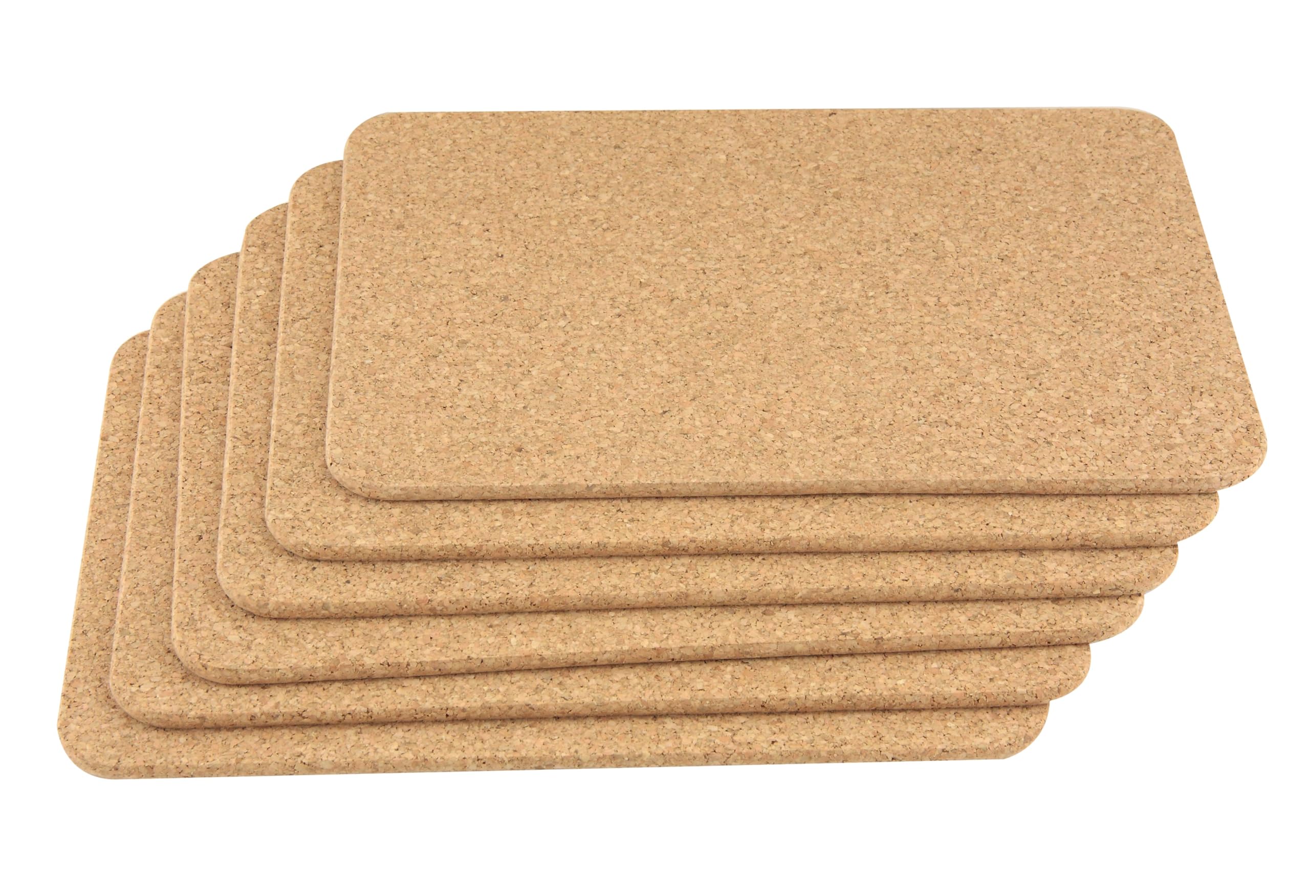 Apollo 1561 Cork Placemat Set 6 28x20cm, Multi-Colour, 28x0.6x20.5