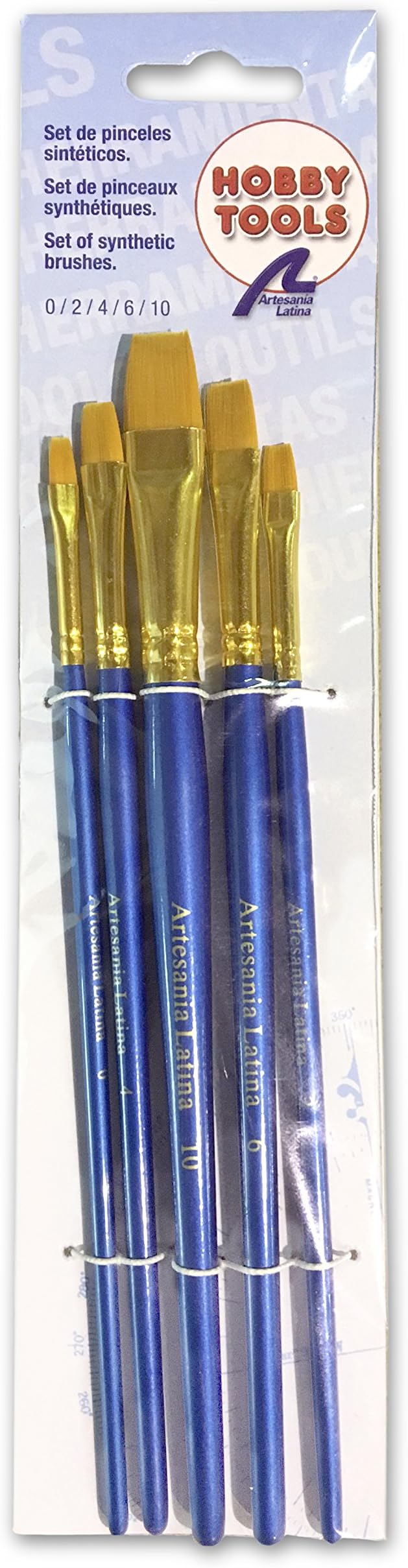 Set of 4 PINCELES Sinteticos Planos #, 2 #, 4 #, 6 # 10