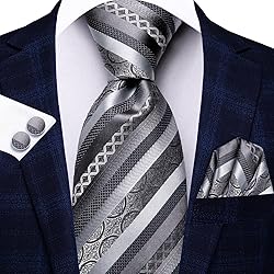 Hi-Tie 3 Pcs Gift Box Mens Tie Set Necktie with