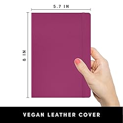 PAPERAGE Lined Journal Notebook, (Raspberry), 160