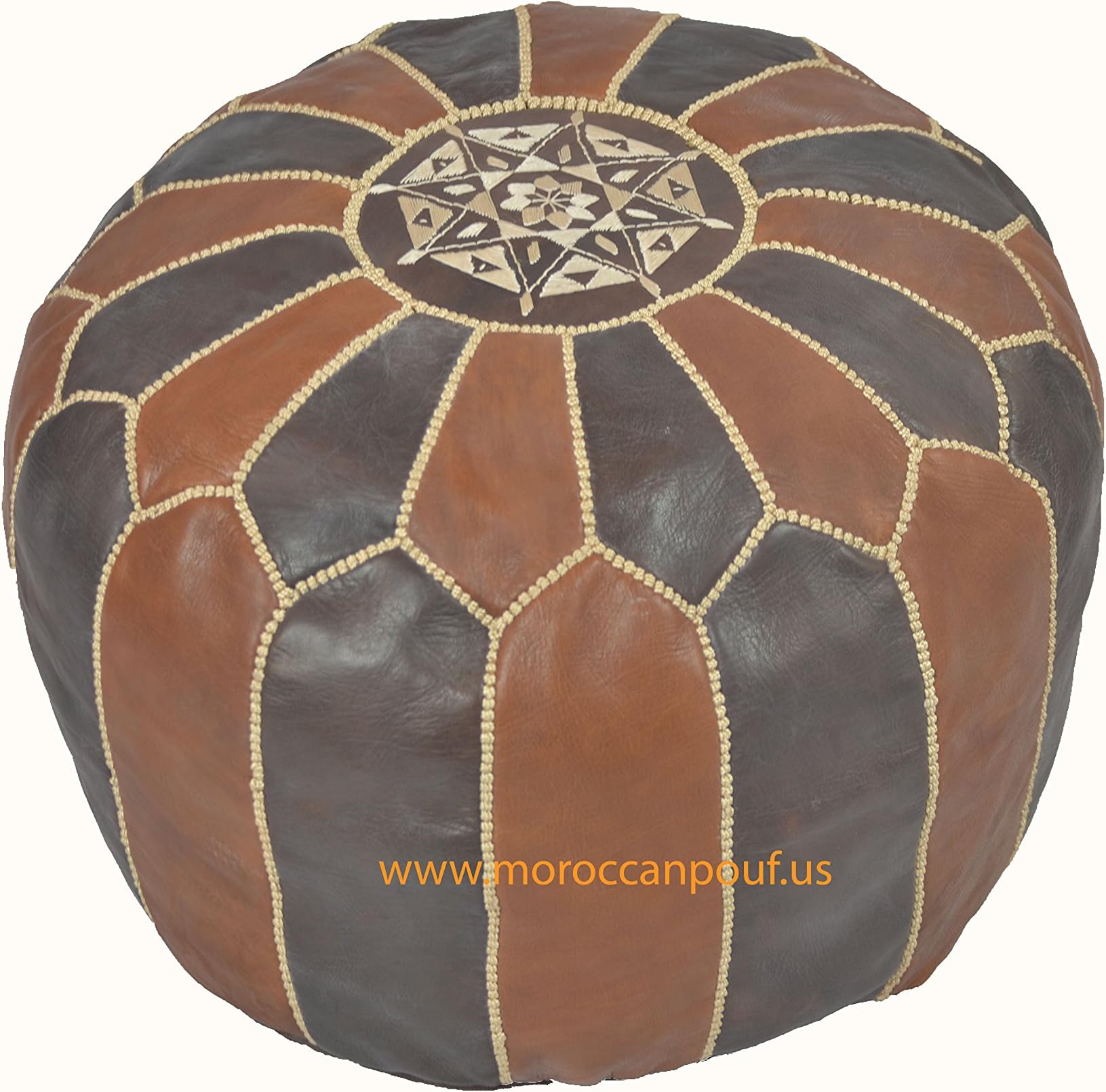 moroccan poufs Leather Luxury Ottomans footstools Mix tan unstuffed