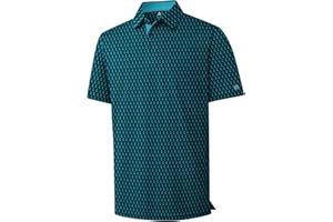 ZITY Mens Golf Shirts Short Sleeve Print Patterns Performance Moisture Wicking Polo Shirt